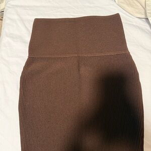 Brown Ribbed Women's Skirt